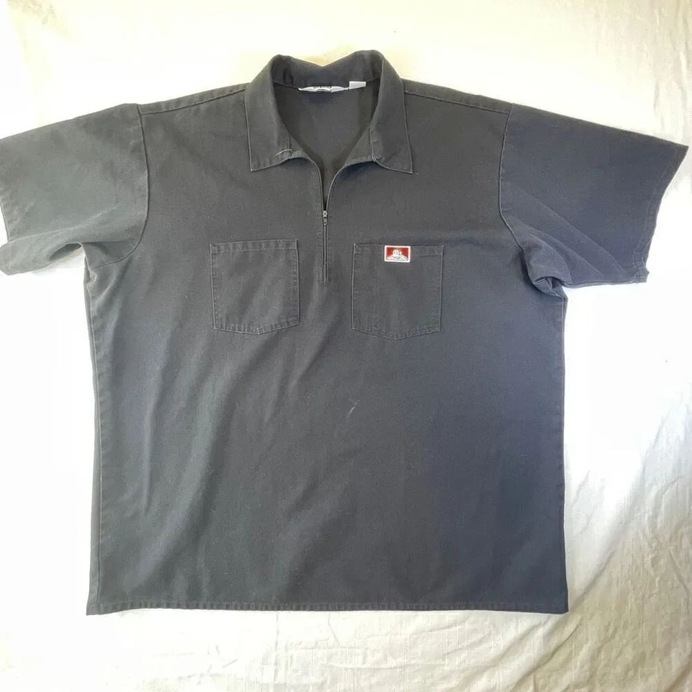 Vintage Ben Davis Black Work Shirt Made in USAβ 3XL 1/4 zip pullover